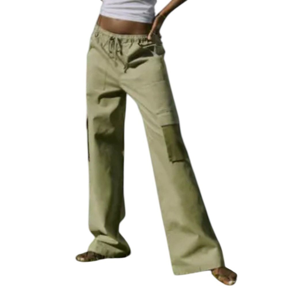 Abercrombie Fitch Large‎ Vol 28 Utility Wide Leg Cargo Pants Army Green #ST1-5 - Picture 11 of 11